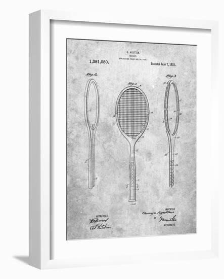 PP1128-Slate Vintage Tennis Racket Patent Poster-Cole Borders-Framed Giclee Print