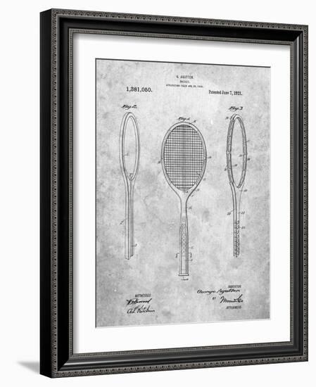 PP1128-Slate Vintage Tennis Racket Patent Poster-Cole Borders-Framed Giclee Print