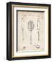 PP1128-Vintage Parchment Vintage Tennis Racket Patent Poster-Cole Borders-Framed Giclee Print