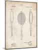 PP1128-Vintage Parchment Vintage Tennis Racket Patent Poster-Cole Borders-Mounted Giclee Print