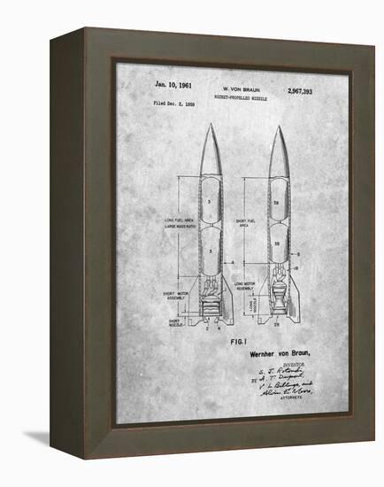 PP1129-Slate Von Braun Rocket Missile Patent Poster-Cole Borders-Framed Premier Image Canvas