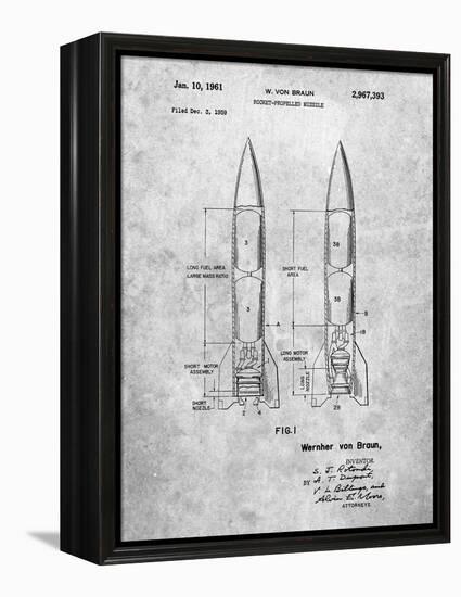 PP1129-Slate Von Braun Rocket Missile Patent Poster-Cole Borders-Framed Premier Image Canvas