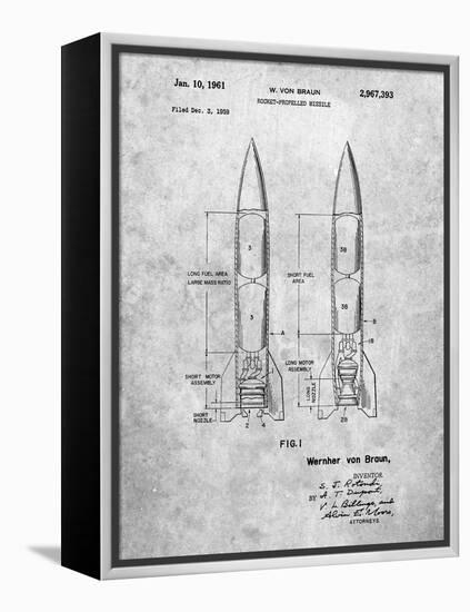 PP1129-Slate Von Braun Rocket Missile Patent Poster-Cole Borders-Framed Premier Image Canvas