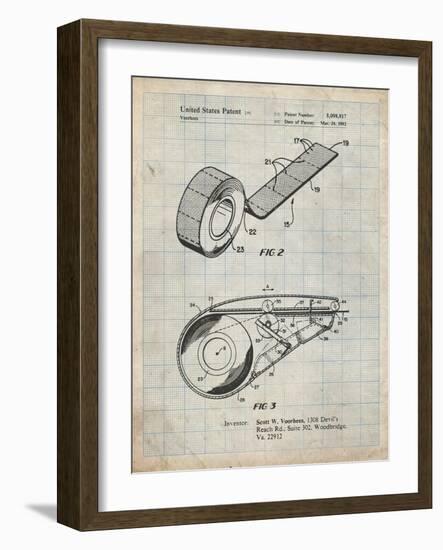 PP1133-Antique Grid Parchment White Out Tape Patent Poster-Cole Borders-Framed Giclee Print