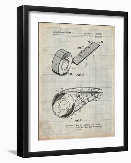 PP1133-Antique Grid Parchment White Out Tape Patent Poster-Cole Borders-Framed Giclee Print