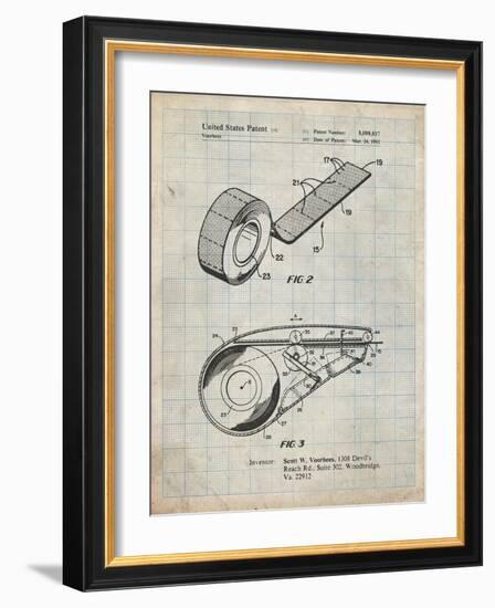 PP1133-Antique Grid Parchment White Out Tape Patent Poster-Cole Borders-Framed Giclee Print