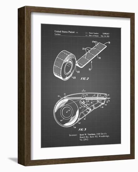 PP1133-Black Grid White Out Tape Patent Poster-Cole Borders-Framed Giclee Print