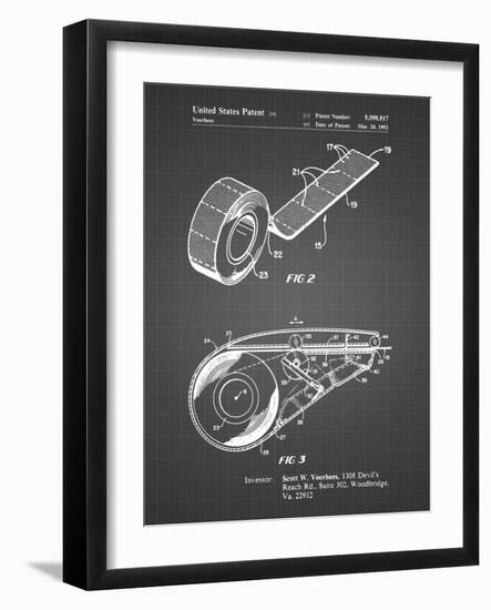 PP1133-Black Grid White Out Tape Patent Poster-Cole Borders-Framed Giclee Print