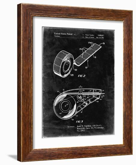 PP1133-Black Grunge White Out Tape Patent Poster-Cole Borders-Framed Giclee Print