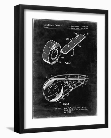 PP1133-Black Grunge White Out Tape Patent Poster-Cole Borders-Framed Giclee Print