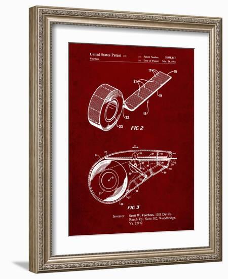 PP1133-Burgundy White Out Tape Patent Poster-Cole Borders-Framed Giclee Print