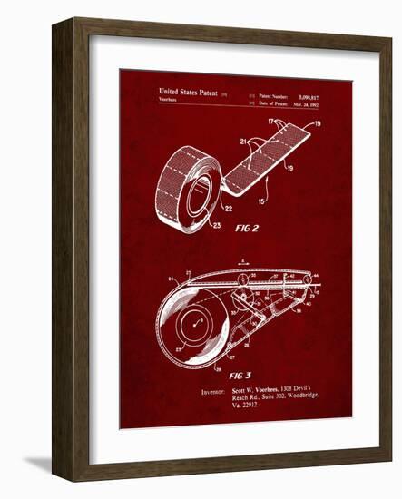 PP1133-Burgundy White Out Tape Patent Poster-Cole Borders-Framed Giclee Print