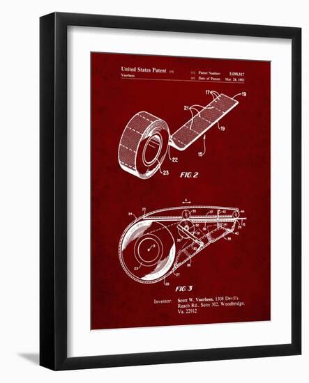 PP1133-Burgundy White Out Tape Patent Poster-Cole Borders-Framed Giclee Print