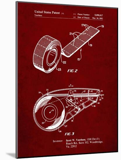PP1133-Burgundy White Out Tape Patent Poster-Cole Borders-Mounted Giclee Print