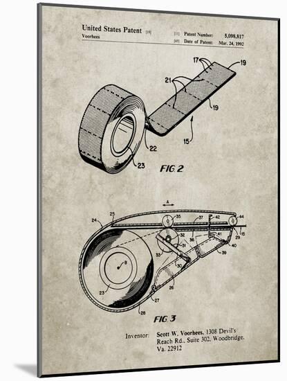 PP1133-Sandstone White Out Tape Patent Poster-Cole Borders-Mounted Giclee Print