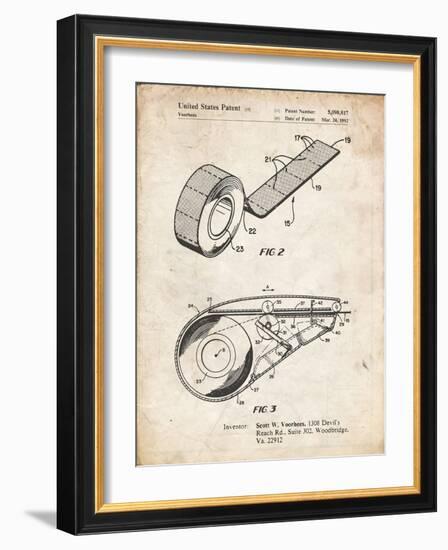 PP1133-Vintage Parchment White Out Tape Patent Poster-Cole Borders-Framed Giclee Print