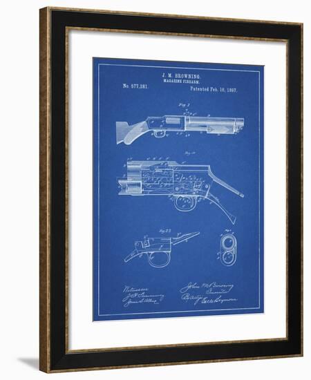 PP1136-Blueprint Winchester Model 1897 Shotgun-Cole Borders-Framed Giclee Print