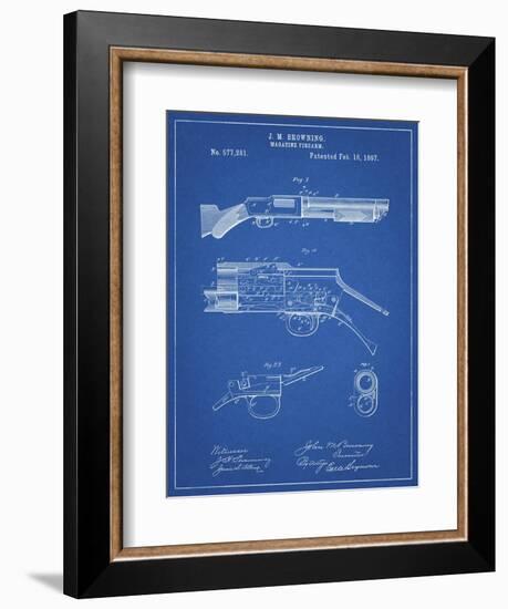 PP1136-Blueprint Winchester Model 1897 Shotgun-Cole Borders-Framed Giclee Print