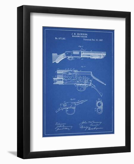 PP1136-Blueprint Winchester Model 1897 Shotgun-Cole Borders-Framed Giclee Print