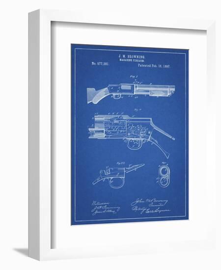 PP1136-Blueprint Winchester Model 1897 Shotgun-Cole Borders-Framed Giclee Print