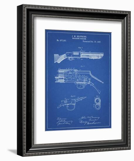 PP1136-Blueprint Winchester Model 1897 Shotgun-Cole Borders-Framed Giclee Print