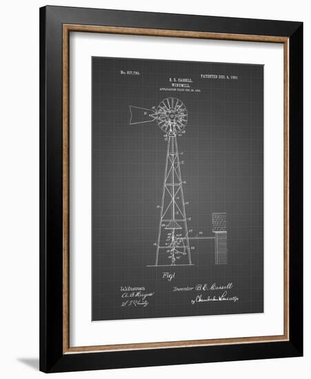 PP1137-Black Grid Windmill 1906 Patent Poster-Cole Borders-Framed Giclee Print