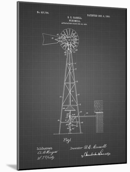PP1137-Black Grid Windmill 1906 Patent Poster-Cole Borders-Mounted Giclee Print