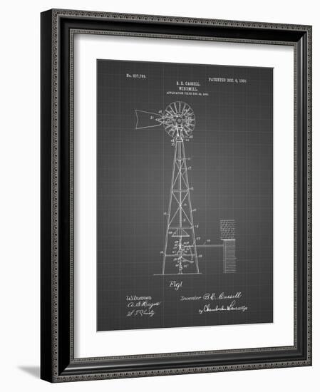 PP1137-Black Grid Windmill 1906 Patent Poster-Cole Borders-Framed Giclee Print