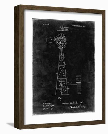 PP1137-Black Grunge Windmill 1906 Patent Poster-Cole Borders-Framed Giclee Print