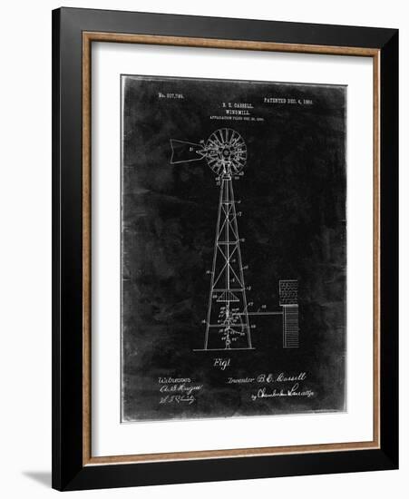 PP1137-Black Grunge Windmill 1906 Patent Poster-Cole Borders-Framed Giclee Print