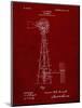 PP1137-Burgundy Windmill 1906 Patent Poster-Cole Borders-Mounted Giclee Print