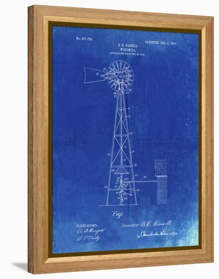 PP1137-Faded Blueprint Windmill 1906 Patent Poster-Cole Borders-Framed Premier Image Canvas