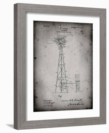 PP1137-Faded Grey Windmill 1906 Patent Poster-Cole Borders-Framed Giclee Print