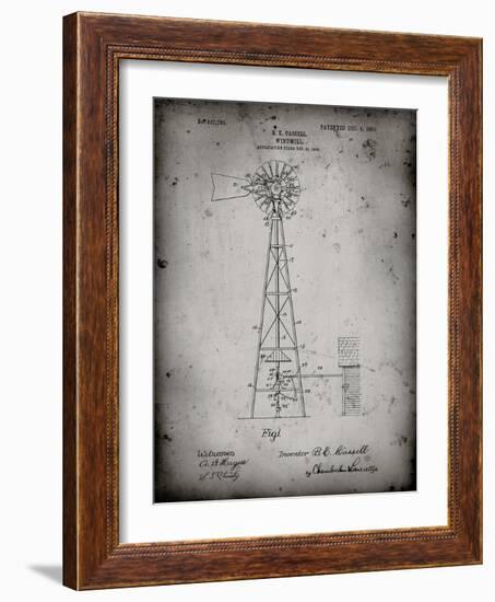 PP1137-Faded Grey Windmill 1906 Patent Poster-Cole Borders-Framed Giclee Print