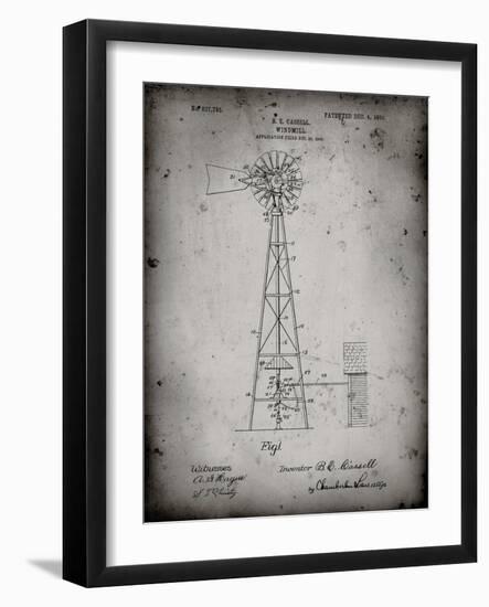 PP1137-Faded Grey Windmill 1906 Patent Poster-Cole Borders-Framed Giclee Print