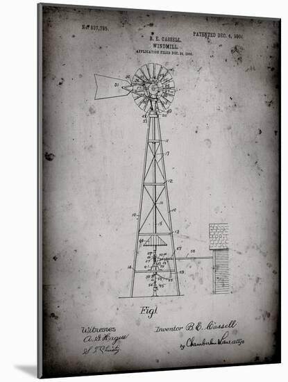 PP1137-Faded Grey Windmill 1906 Patent Poster-Cole Borders-Mounted Giclee Print