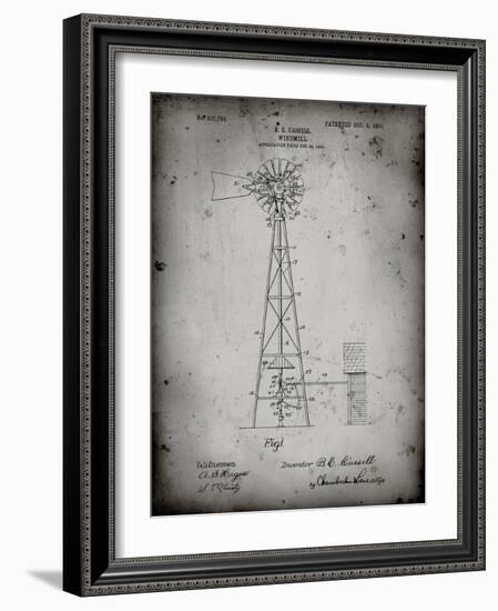 PP1137-Faded Grey Windmill 1906 Patent Poster-Cole Borders-Framed Giclee Print