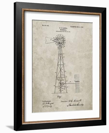 PP1137-Sandstone Windmill 1906 Patent Poster-Cole Borders-Framed Giclee Print