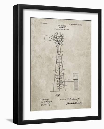 PP1137-Sandstone Windmill 1906 Patent Poster-Cole Borders-Framed Giclee Print