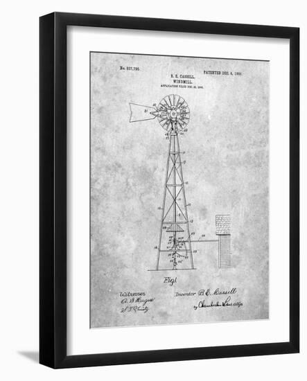 PP1137-Slate Windmill 1906 Patent Poster-Cole Borders-Framed Giclee Print