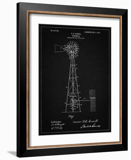 PP1137-Vintage Black Windmill 1906 Patent Poster-Cole Borders-Framed Giclee Print