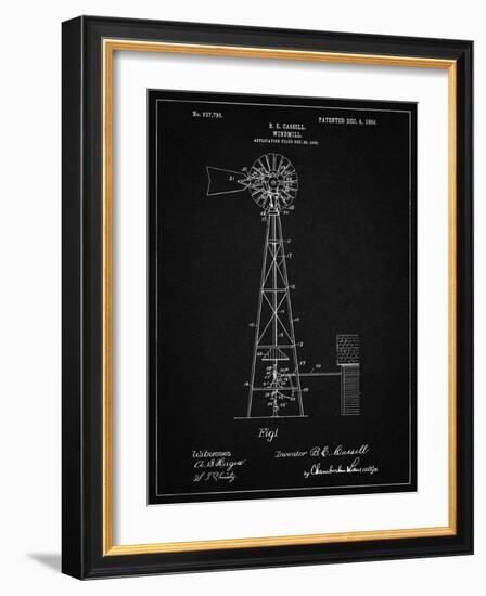 PP1137-Vintage Black Windmill 1906 Patent Poster-Cole Borders-Framed Giclee Print