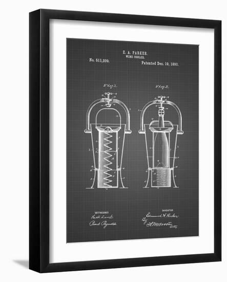 PP1138-Black Grid Wine Cooler 1893 Patent Poster-Cole Borders-Framed Giclee Print