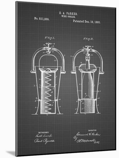 PP1138-Black Grid Wine Cooler 1893 Patent Poster-Cole Borders-Mounted Giclee Print