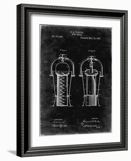 PP1138-Black Grunge Wine Cooler 1893 Patent Poster-Cole Borders-Framed Giclee Print