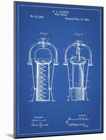 PP1138-Blueprint Wine Cooler 1893 Patent Poster-Cole Borders-Mounted Giclee Print