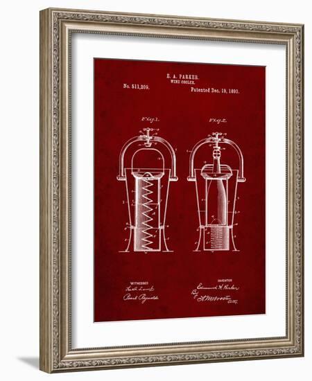 PP1138-Burgundy Wine Cooler 1893 Patent Poster-Cole Borders-Framed Giclee Print