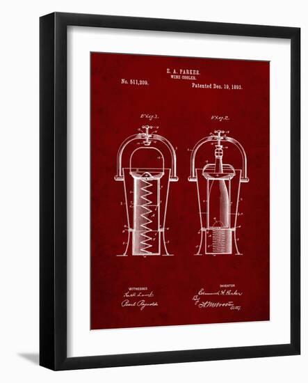 PP1138-Burgundy Wine Cooler 1893 Patent Poster-Cole Borders-Framed Giclee Print
