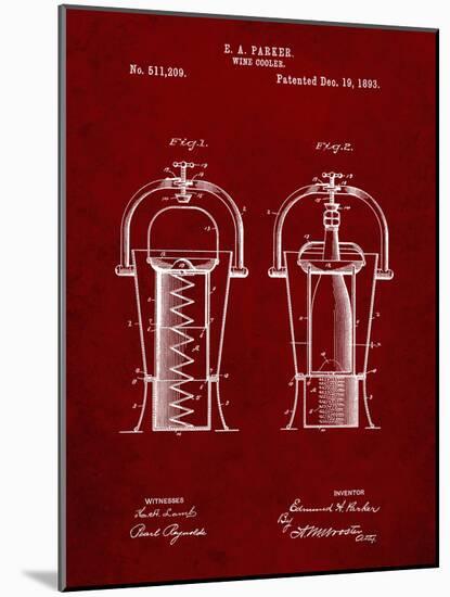 PP1138-Burgundy Wine Cooler 1893 Patent Poster-Cole Borders-Mounted Giclee Print