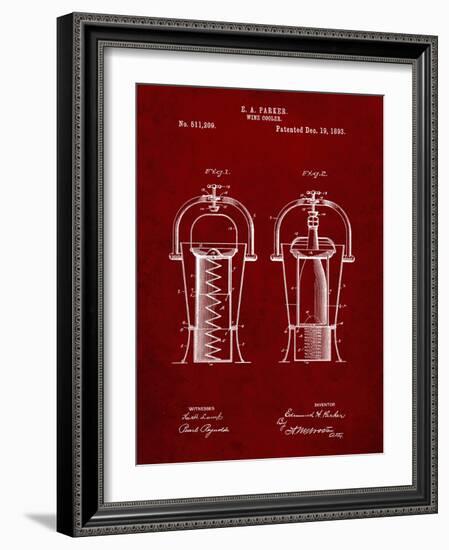 PP1138-Burgundy Wine Cooler 1893 Patent Poster-Cole Borders-Framed Giclee Print